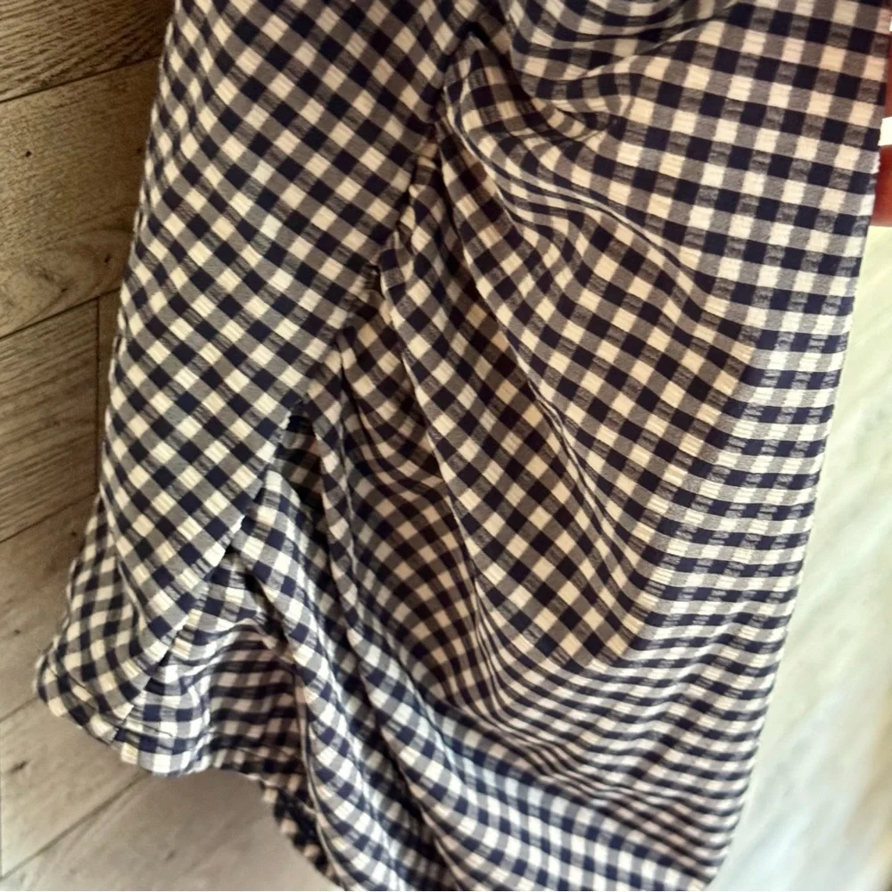 Kona‎ Sol Ruffle Seersucker Swimsuit Woman Plus 20W Removable Strap Blue Gingham